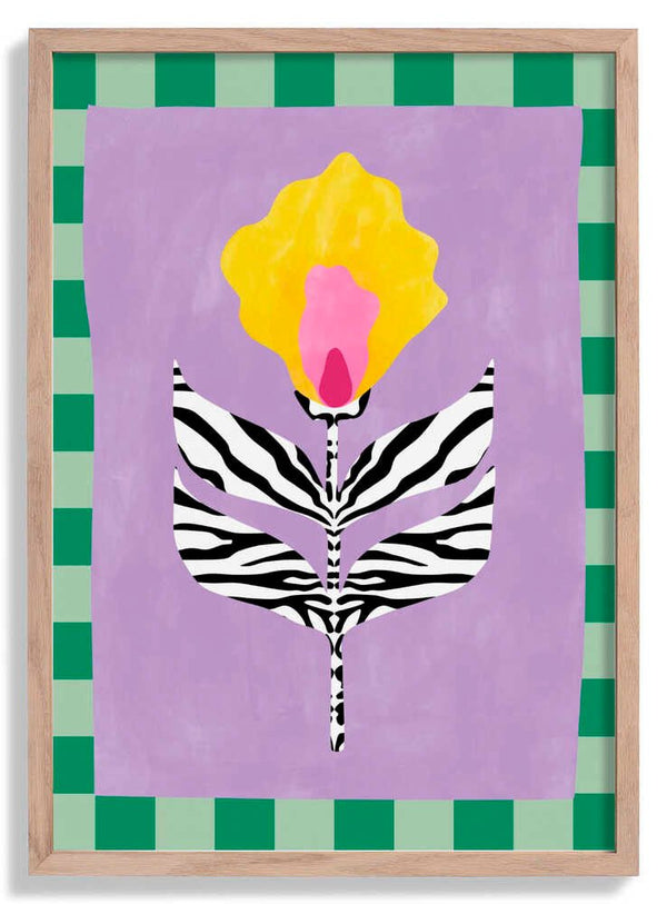Flower with Zebra Patterned Leaves von Elena Ristova