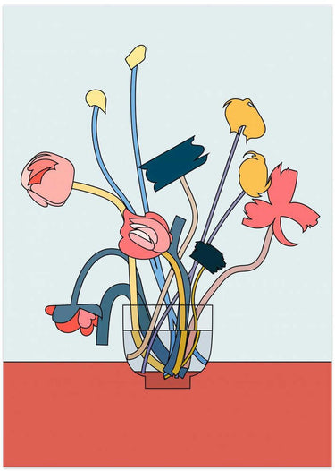 Flowers in a glass vase by NKTN - Kuriosis Fine Art GmbH