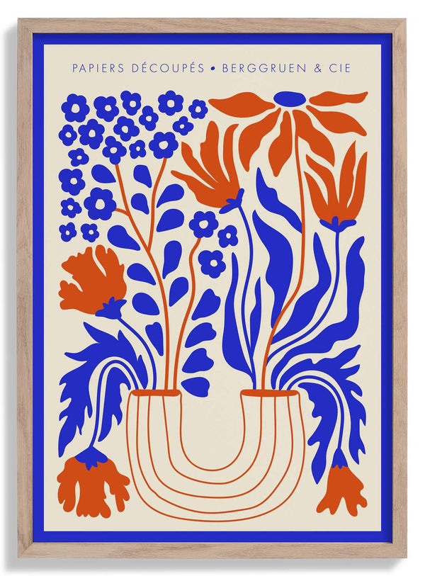 Flowers Vase Blue Orange Papiers Découpés Art Exhibition
