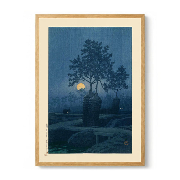 Full Moon At Gamo Art Print by Hasui