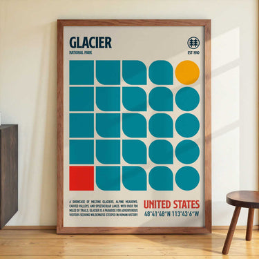 Glacier National Park Travel Poster by Retrodrome - Kuriosis Fine Art GmbH