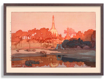 Golden pagoda in Rangoon - 1931 by Hiroshi Yoshida - Kuriosis Fine Art GmbH