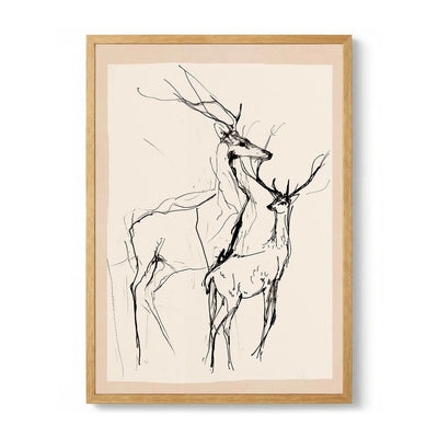 Graceful Deer Drawing by Nadjaa