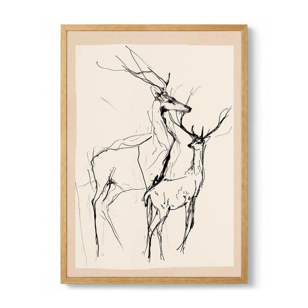 Graceful Deer Drawing by Nadjaa