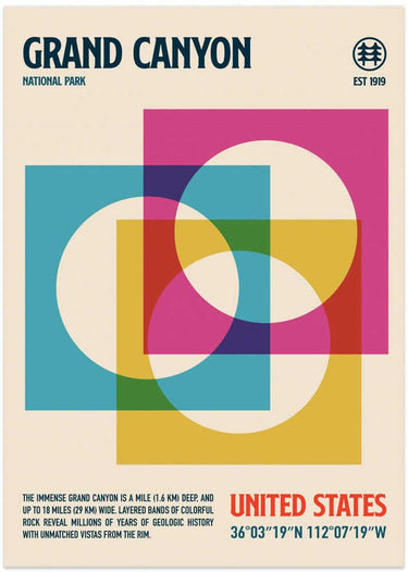 Grand Canyon National Park Travel Poster by Retrodrome - Kuriosis Fine Art GmbH