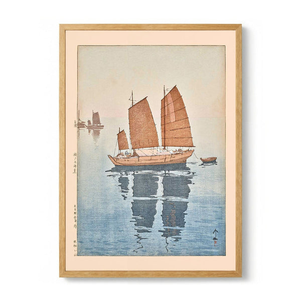 Hansen gozen Sailing boats forenoon 1926 by Hiroshi Yoshida