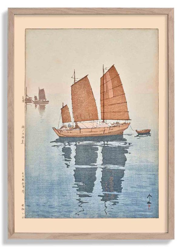 Hansen gozen Sailing boats forenoon 1926 by Hiroshi Yoshida