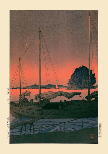 Harbour Sunset by Hasui - Kuriosis Fine Art GmbH