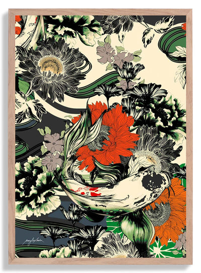 Koi Pond Japan Kimono door Marylène Madou