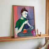 Lady lighting cigarette by Sharyn Bursic - Kuriosis Fine Art GmbH