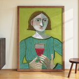 Lady with Red Wine by Sharyn Bursic - Kuriosis Fine Art GmbH