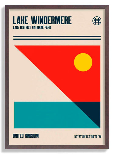 Lake Windermere Lake District National Park Travel Poster by Retrodrome - Kuriosis Fine Art GmbH