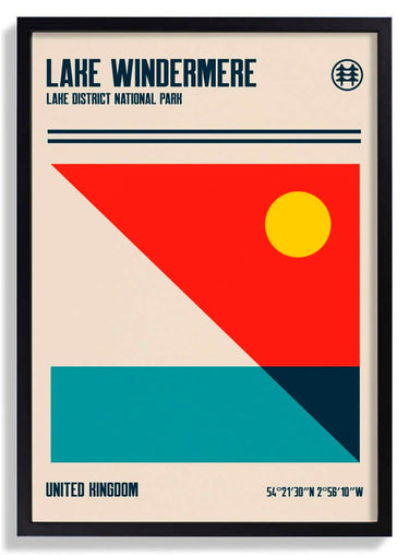 Lake Windermere Lake District National Park Travel Poster by Retrodrome - Kuriosis Fine Art GmbH