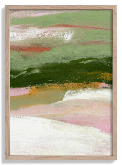 Landscape With Green, Gold and Pink door Janel Bragg