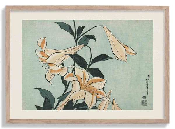 Lilies by Katsushika Hokusai