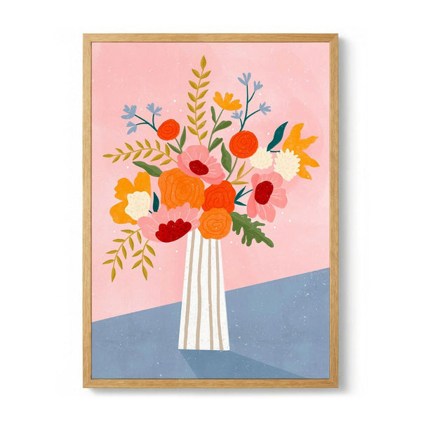 Line Vase with Flowers by Bea Müller