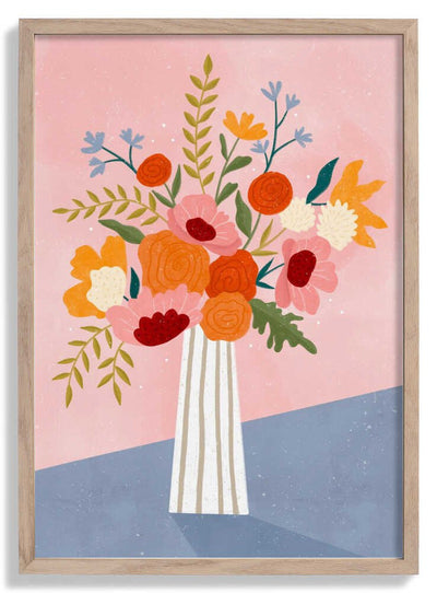 Line Vase with Flowers door Bea Müller