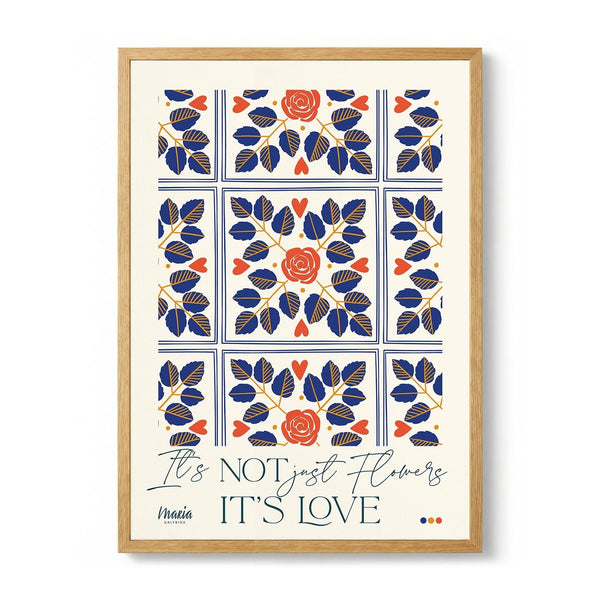 Love Flowers Botanical Pattern by Maria Galybina