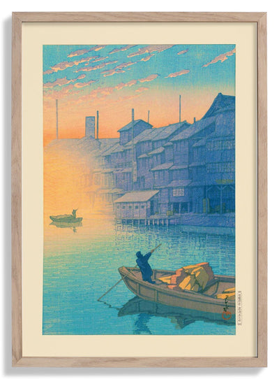 Morning at Dotonbori in Osaka by Hasui
