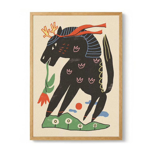 Mythical Horse with Flower by Raipa Studio