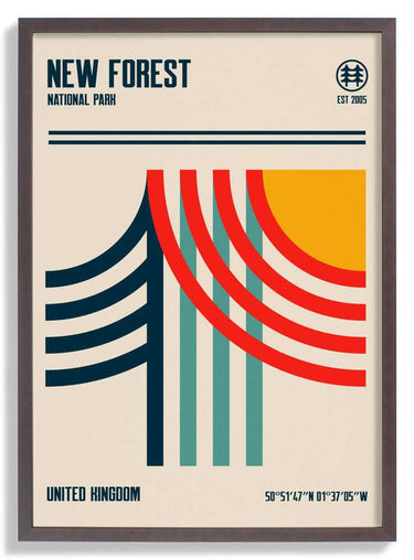 New Forest National Park Travel Poster by Retrodrome - Kuriosis Fine Art GmbH