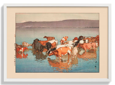 Numazaki bokujo no hiru Midday rest Numazaki by Hiroshi Yoshida - Kuriosis Fine Art GmbH