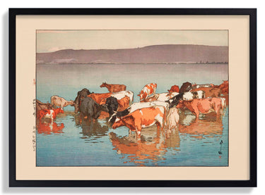 Numazaki bokujo no hiru Midday rest Numazaki by Hiroshi Yoshida - Kuriosis Fine Art GmbH