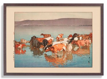 Numazaki bokujo no hiru Midday rest Numazaki by Hiroshi Yoshida - Kuriosis Fine Art GmbH