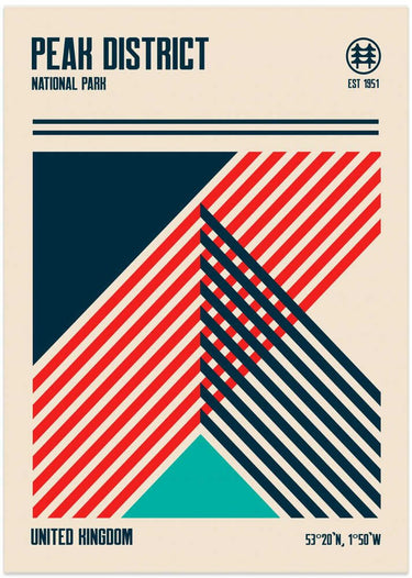 Peak District National Park Travel Poster by Retrodrome - Kuriosis Fine Art GmbH