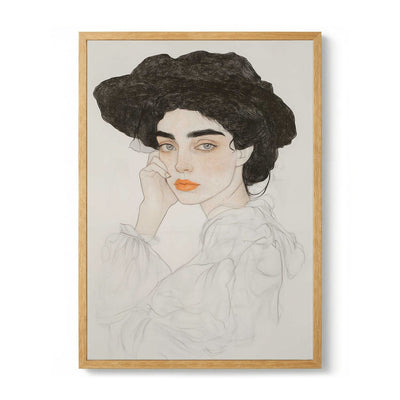 Pensive Lady In Hat by Annika Persson