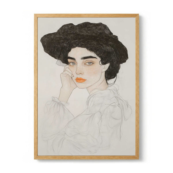 Pensive Lady In Hat by Annika Persson
