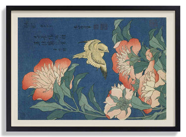 Peonies and Canary by Katsushika Hokusai - Kuriosis Fine Art GmbH