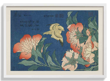 Peonies and Canary by Katsushika Hokusai - Kuriosis Fine Art GmbH