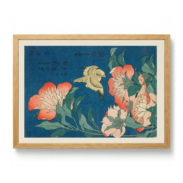 Peonies and Canary by Katsushika Hokusai