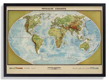 Physische Weltkarte - Kuriosis Fine Art GmbH