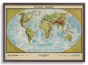 Physische Weltkarte - Kuriosis Fine Art GmbH