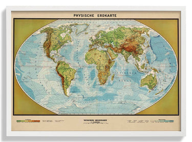 Physische Weltkarte - Kuriosis Fine Art GmbH