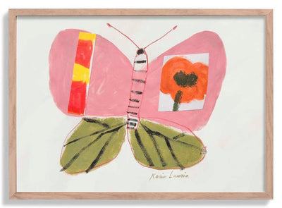 Pink and Green Butterfly door Karin Lauria
