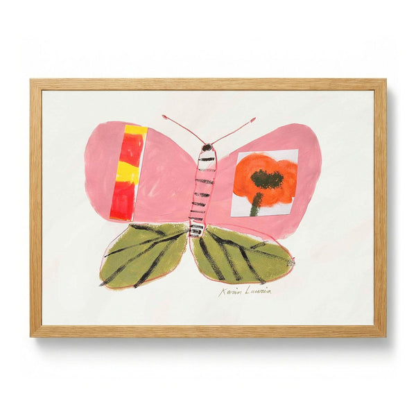 Pink and Green Butterfly by Karin Lauria