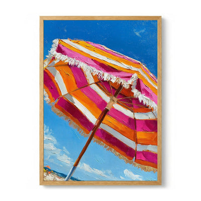 Pink Orange Beach Umbrella de Justyna Jaszke