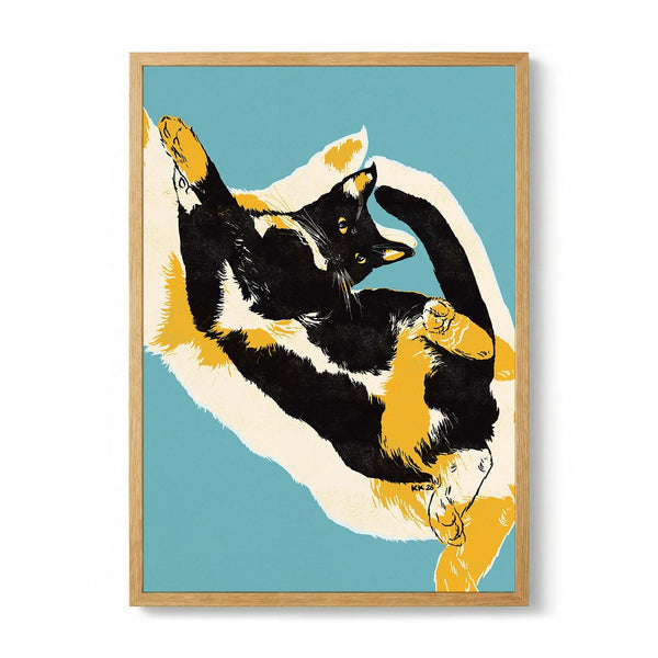 Playful Calico Cat by Katariina Kosunen