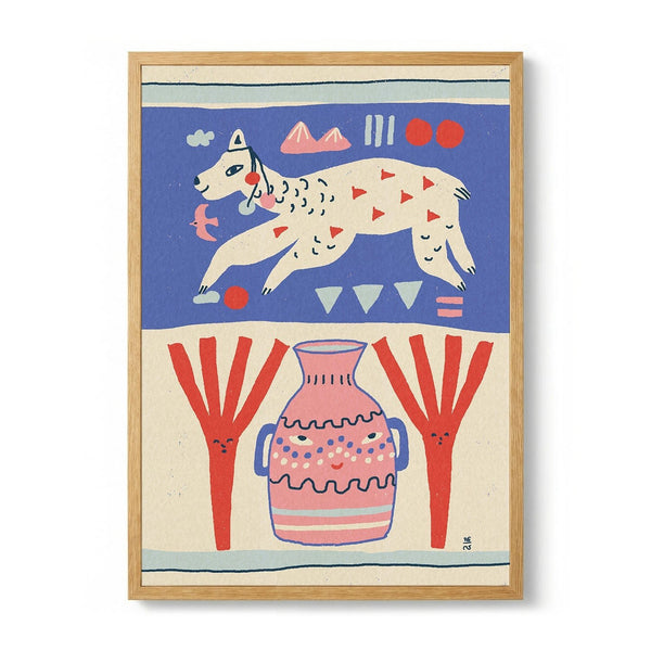 Playful Llama Folk Art by Raipa Studio