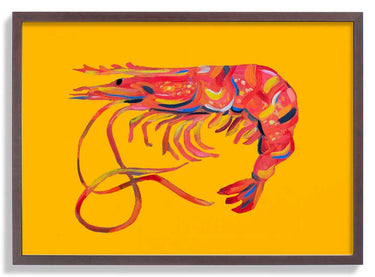Prawn On Yellow by Alice Straker - Kuriosis Fine Art GmbH