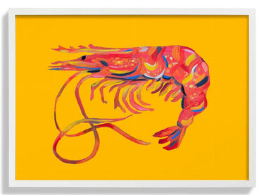 Prawn On Yellow by Alice Straker - Kuriosis Fine Art GmbH