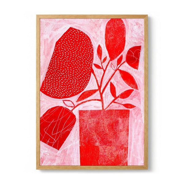 Red Floral Vase door Susan Black