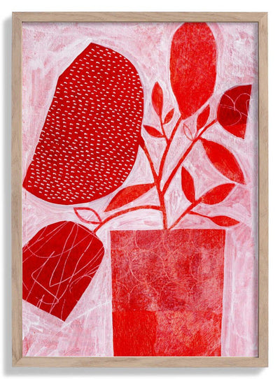 Red Floral Vase door Susan Black