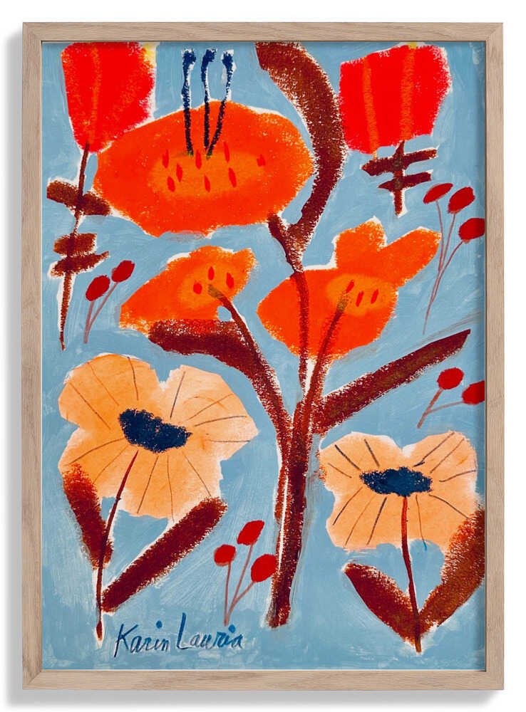Red, Orange, and Peach Floral by Karin Lauria - Kuriosis Fine Art GmbH
