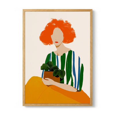 Redhead Holding Plant di CATS AND DOTZ – Poster Moderno