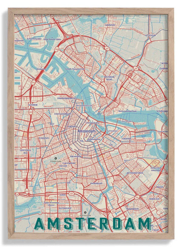 Retro Map   Amsterdam par jay stanley