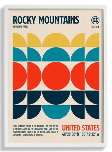 Rocky Mountains National Park Travel Poster by Retrodrome - Kuriosis Fine Art GmbH